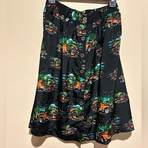 INFLUENCE vintage Satin button down Skirt Girls 10